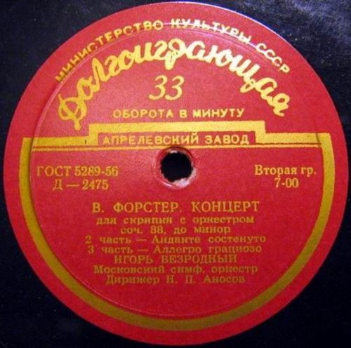 Й. ФЁРСТЕР (1859-1951) Концерт для скрипки с оркестром до минор (И. Безродный, Н. Аносов)