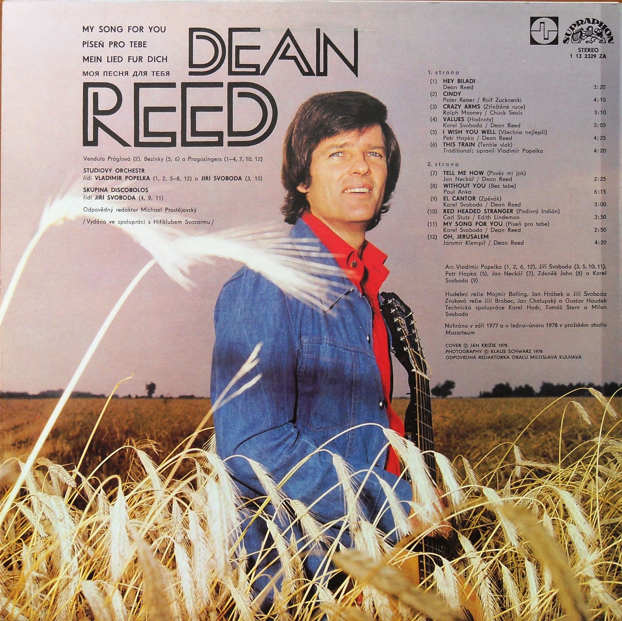 Dean Reed - My Song For You / Pisen pro tebe [по заказу чешской фирмы SUPRAPHON 1 13 2329]