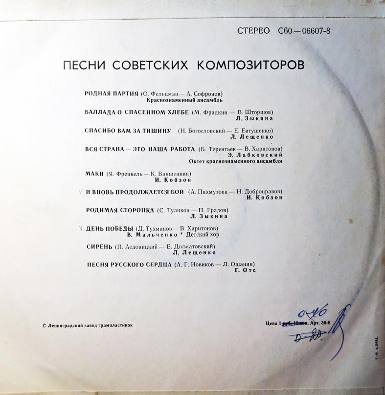 Песни советских композиторов. (Советские композиторы - XXV съезду КПСС)