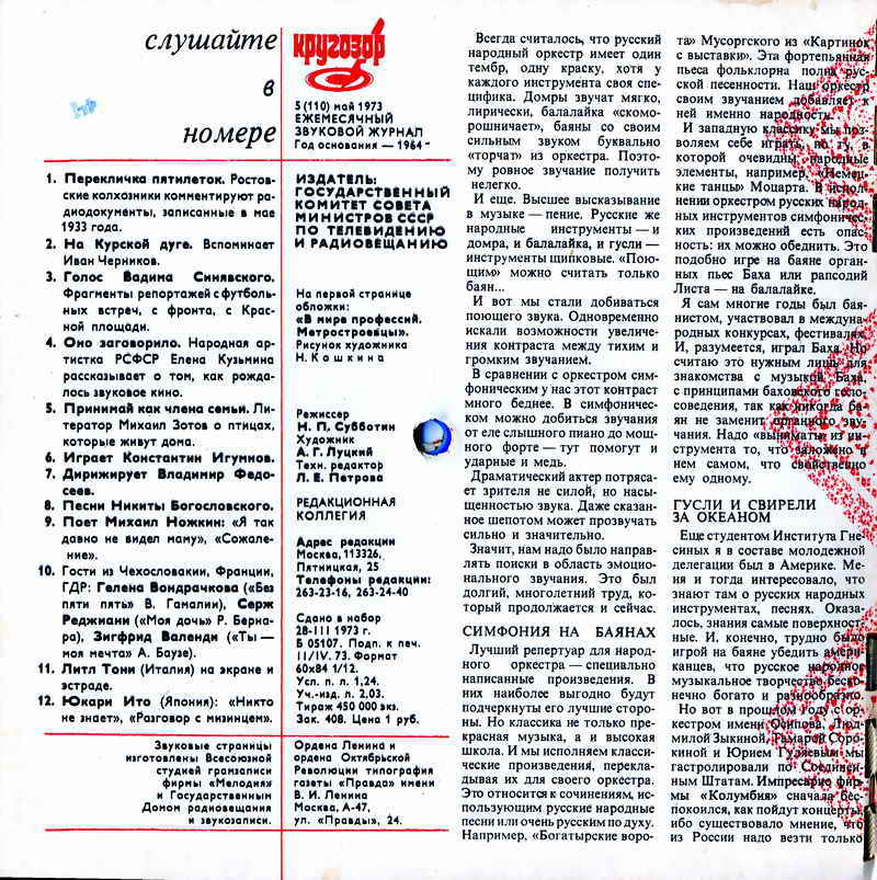 Кругозор 1973 №05