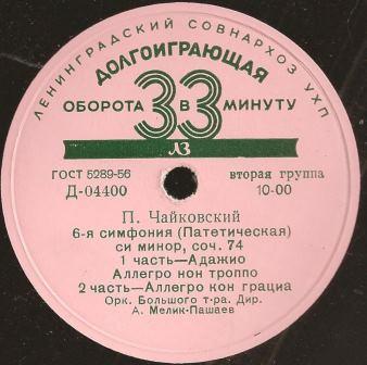 П. Чайковский: Симфония № 6 (А. Мелик-Пашаев)
