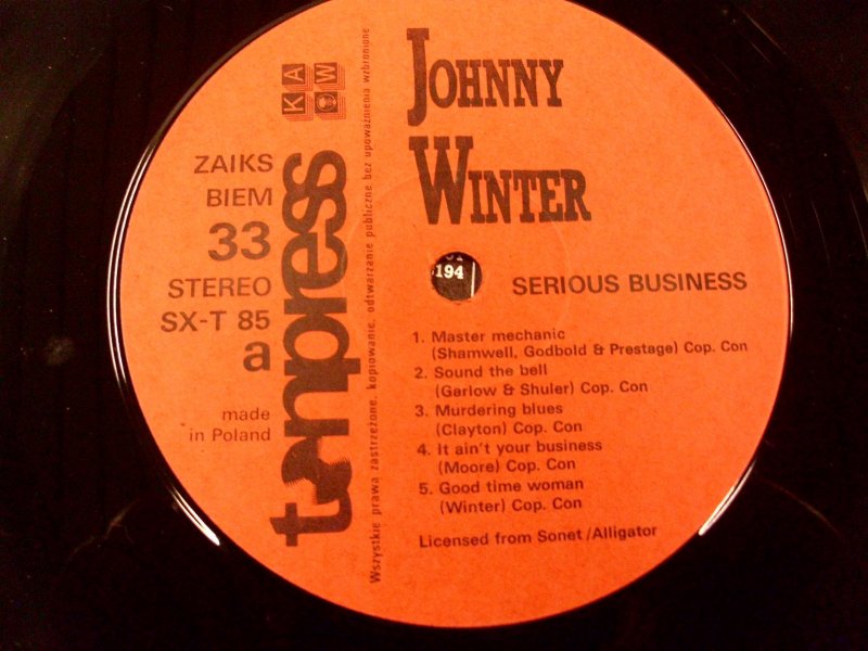 Johnny Winter - "Serious business" [по заказу польской фирмы TONPRESS]