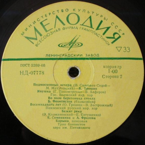 Песни советских композиторов и русская народная музыка