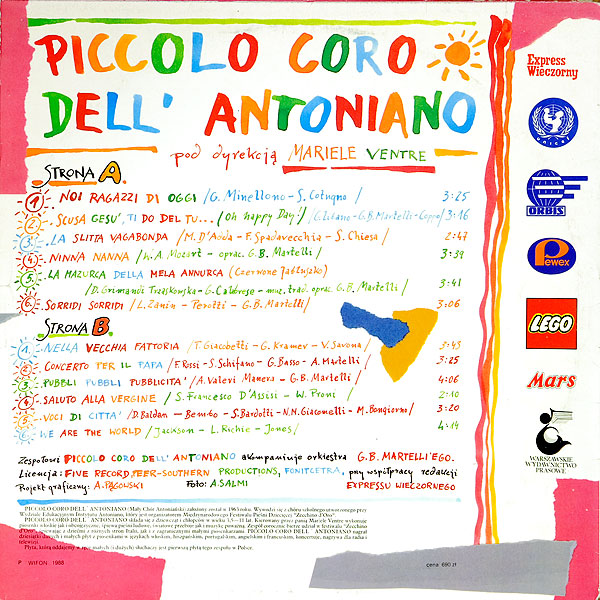 Piccolo Coro Dell' Antoniano (Pod Dyrekcją Mariele Ventre) [по заказу польской фирмы WIFON, LP 125]