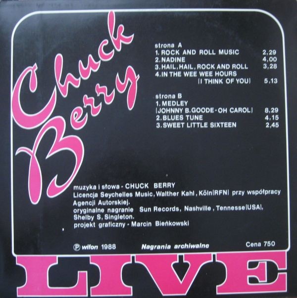 Chuck Berry - Live [по заказу польской фирмы WIFON, LP 122]