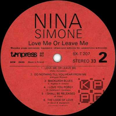 Nina Simone. "Love Me Or Leave Me" [по заказу польской фирмы TONPRESS SX-T207]