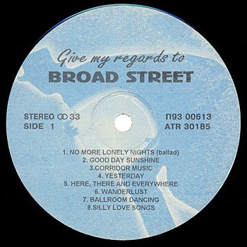 МАККАРТНИ Пол (Paul McCartney) “Give My Regards To Broad Street”