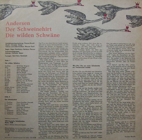 Hans Christian Andersen ‎– Der Schweinehirt / Die Wilden Schwäne  [по заказу немецкой фирмы LITERA 8 65 198]