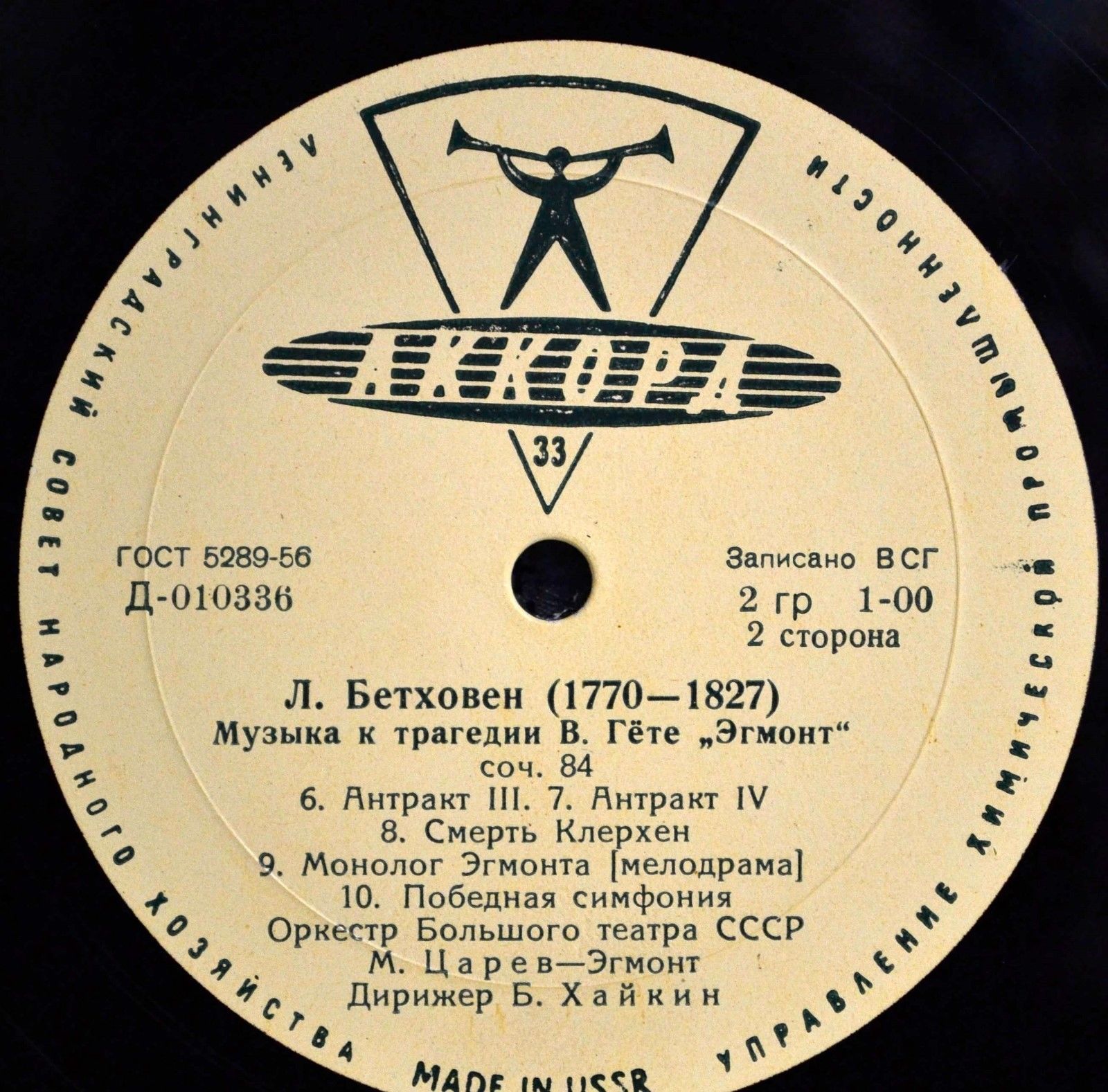 Л. БЕТХОВЕН (1770–1827): Музыка к трагедии В. Гёте «Эгмонт» (Б. Хайкин)