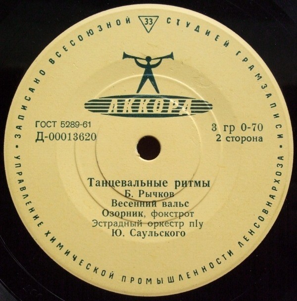 ТАНЦЕВАЛЬНЫЕ РИТМЫ, Б. РЫЧКОВ (1937)