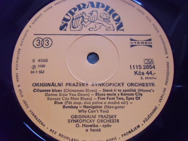 Originální Pražský Synkopický Orchestr [по заказу чешской фирмы SUPRAPHON 1115 2654]