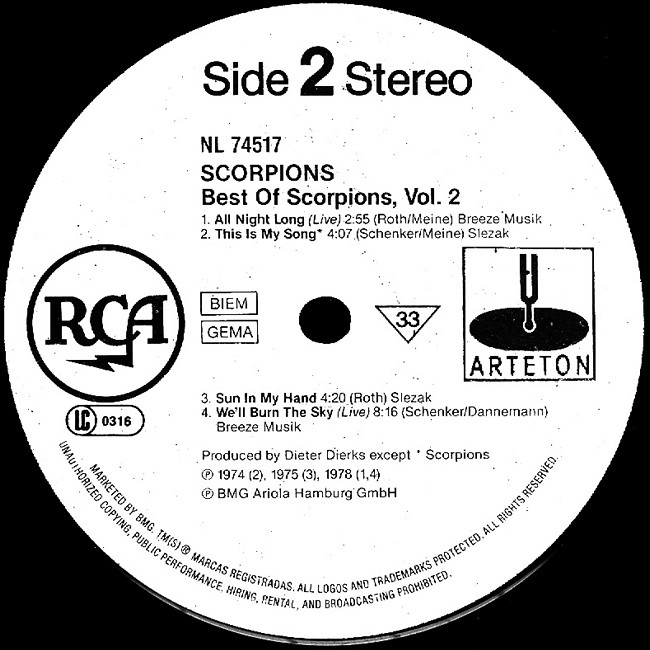 SCORPIONS «Best Of Scorpions, Vol. 2»