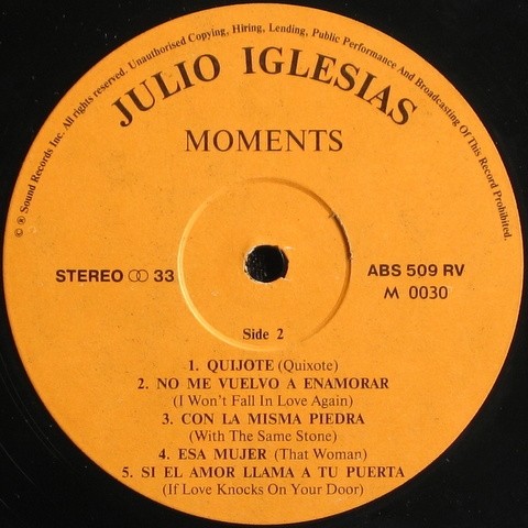 Julio IGLESIAS ‎— Moments