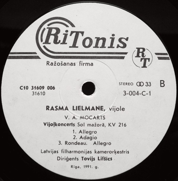 Rasma Lielmane, vijole