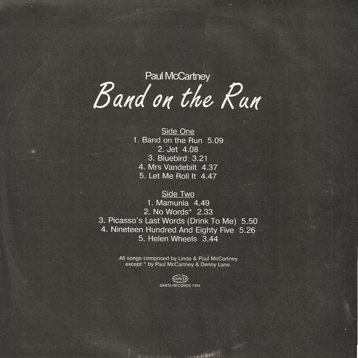 PAUL McCARTNEY AND WINGS «Band On The Run»