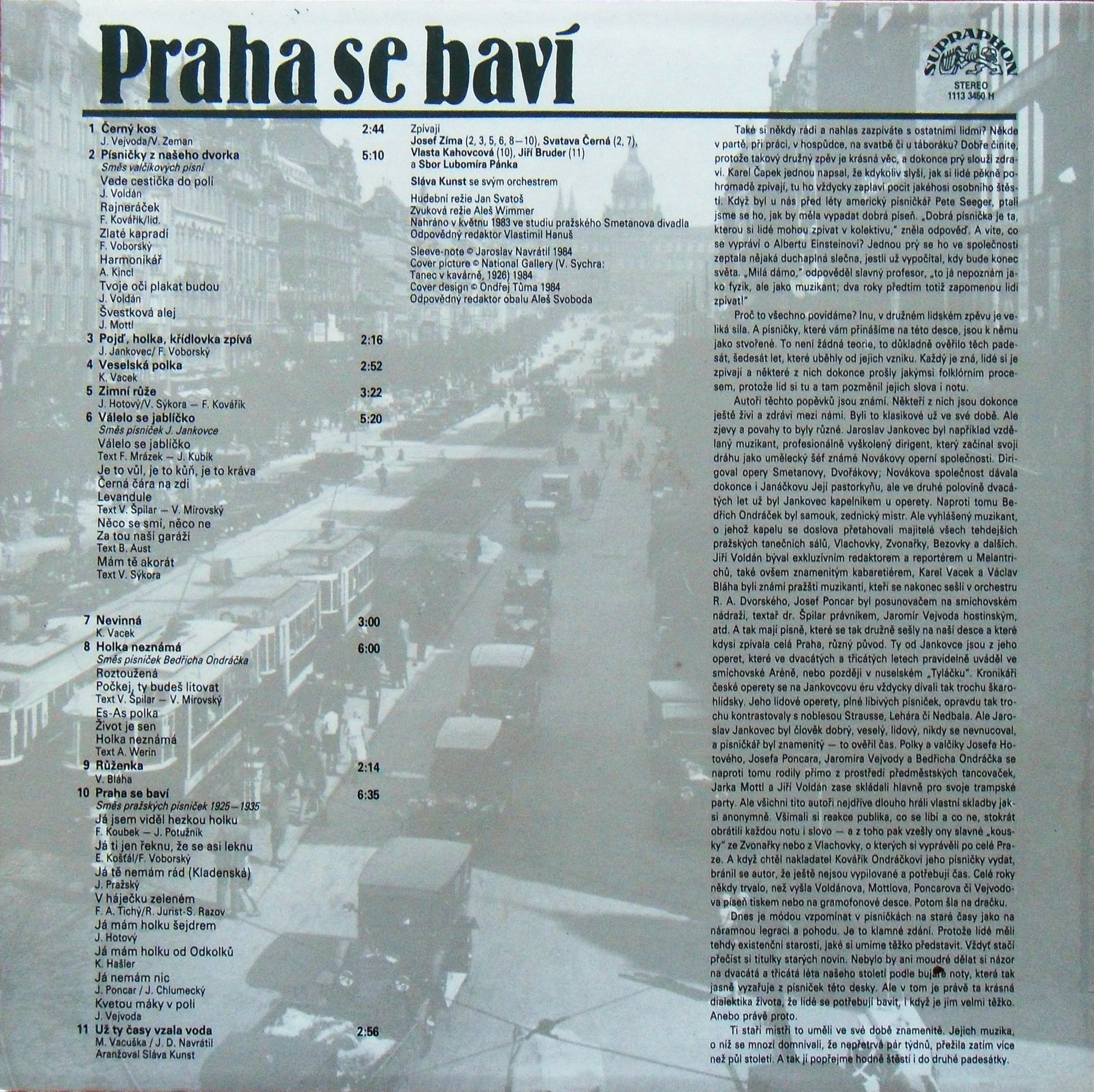 Praha se baví. Pražské písničky 1925-1935 [по заказу чешской фирмы SUPRAPHON 1113 3450]