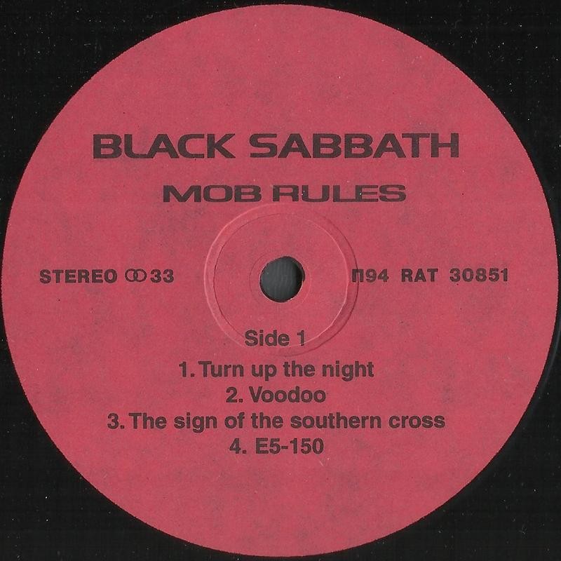 BLACK SABBATH. Mob Rules