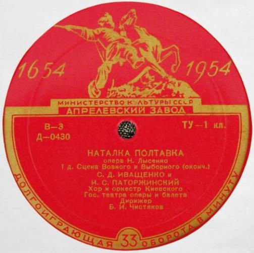 Н. ЛЫСЕНКО (1842–1912): «Наталка Полтавка», опера в 3 д.  (на украинском языке)