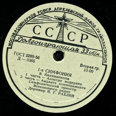 В. КАЛИННИКОВ (1866–1900): 1-я симфония (Н. Рахлин)