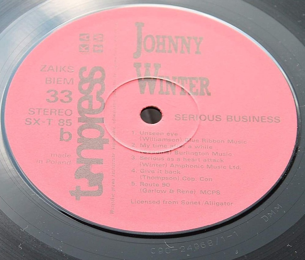 Johnny Winter - "Serious business" [по заказу польской фирмы TONPRESS]