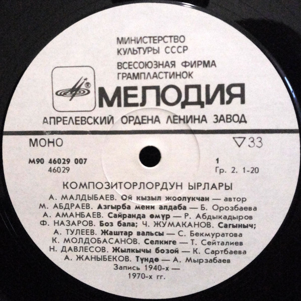 МЕЛОДИИ АЛА-ТОО (альбом № 2).