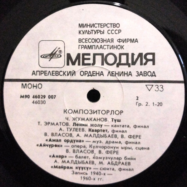 МЕЛОДИИ АЛА-ТОО (альбом № 2).