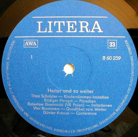 Heiter Und So Weiter [по заказу немецкой фирмы LITERA, 8 60 259]