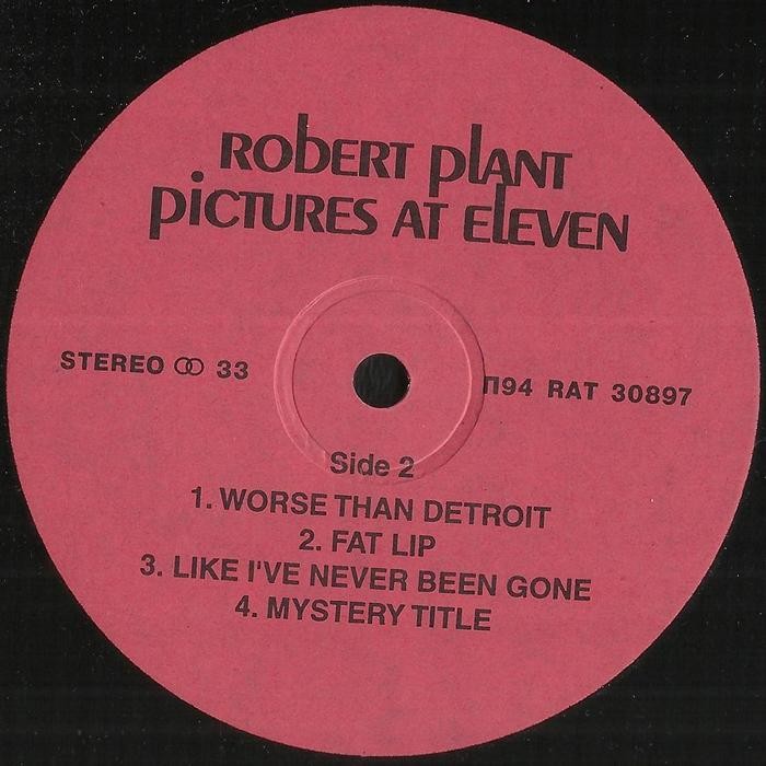 ROBERT PLANT. Pictures At Eleven