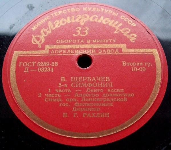 В. ЩЕРБАЧЁВ (1889-1952): Симфония № 5 (Н. Рахлин)