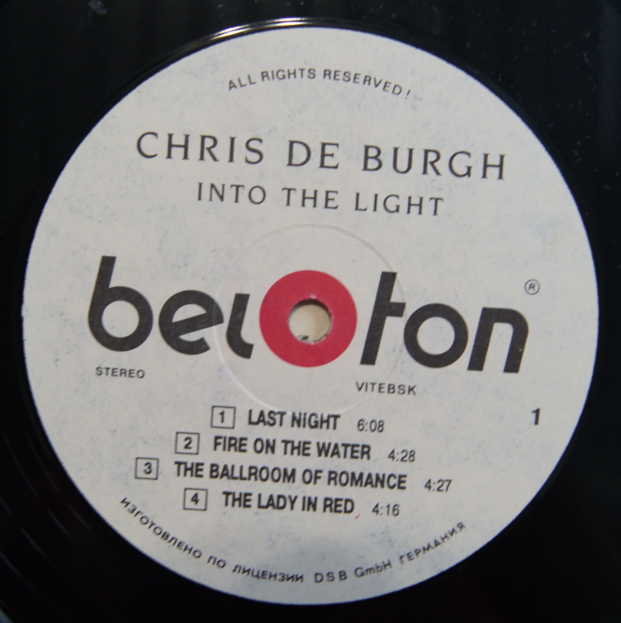 CHRIS DE BURGH. Into The Light