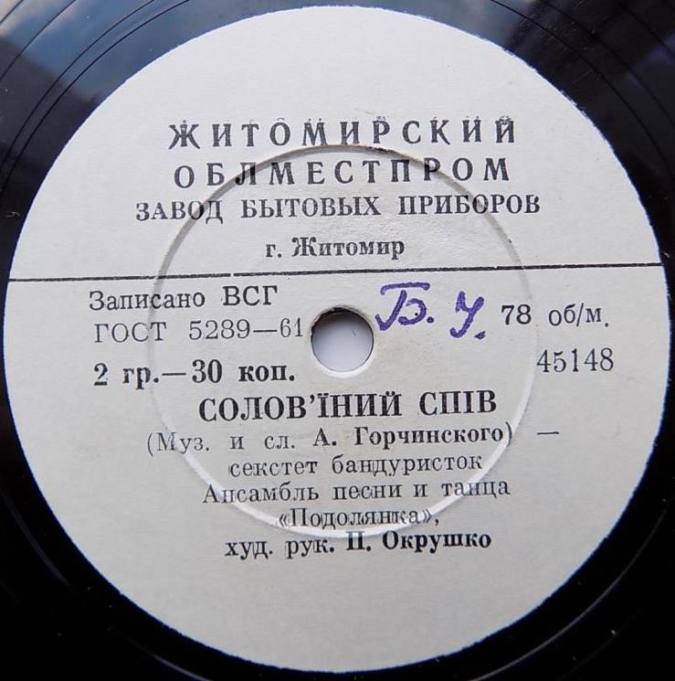 Український ансамбль пiснi та танцю "Подолянка" – Ой у полi тополенька / Соловїний спiв