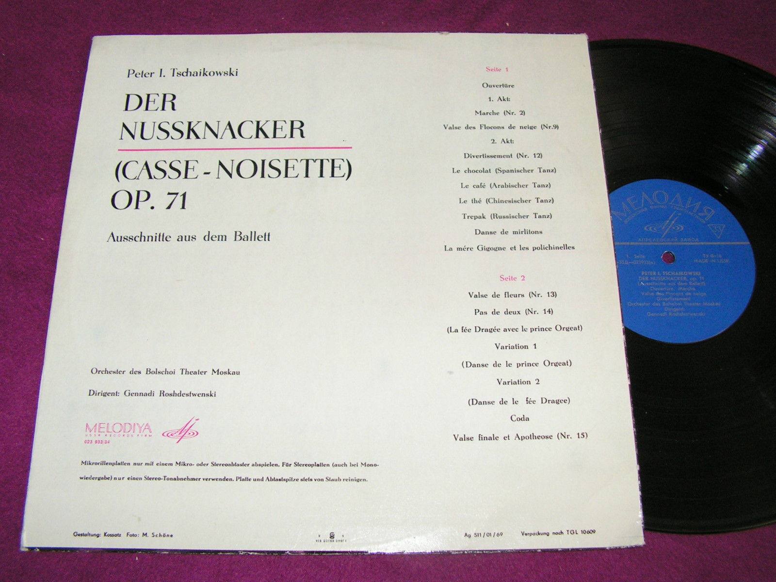 П. Чайковский. Щелкунчик  / Der Nussknacker. Фрагменты из балета (экспортное издание для Германии)