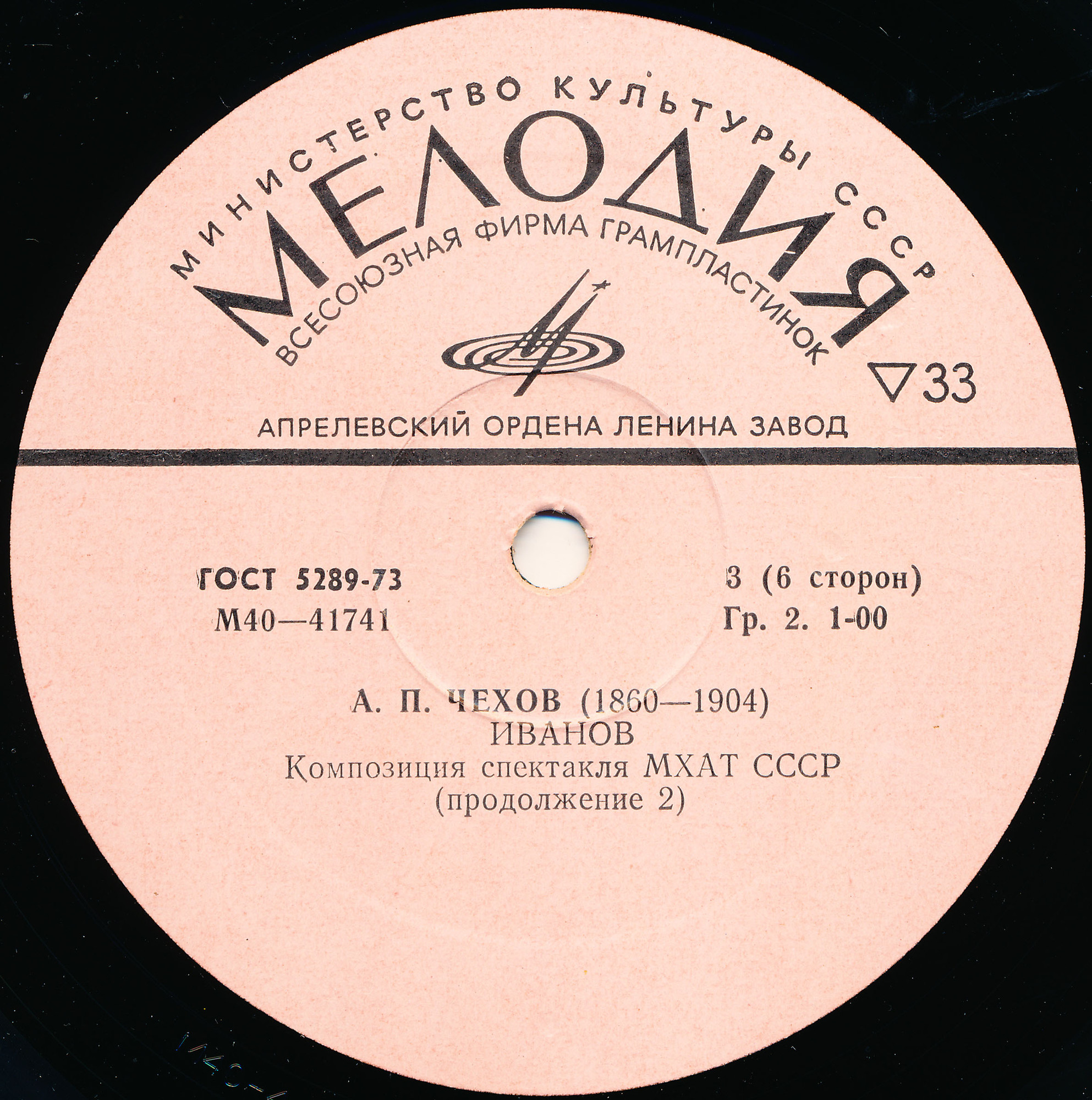 A. ЧЕХОВ (1860—1904): Иванов (композиция спектакля МХАТ СССР)