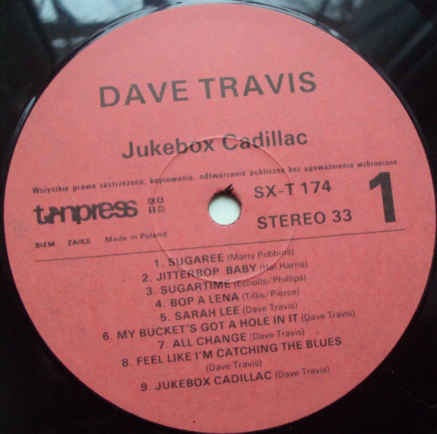 Dave TRAVIS  "Jukebox Cadillac" [по заказу польской фирмы TONPRESS SX-T 174]