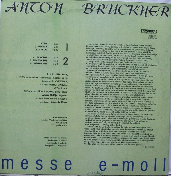 Anton Bruckner. Messe e-moll