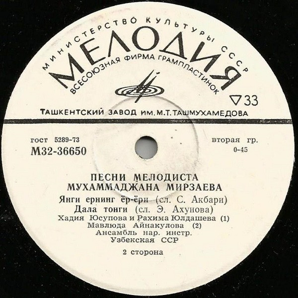 Песни мелодиста Мухаммаджана Мирзаева
