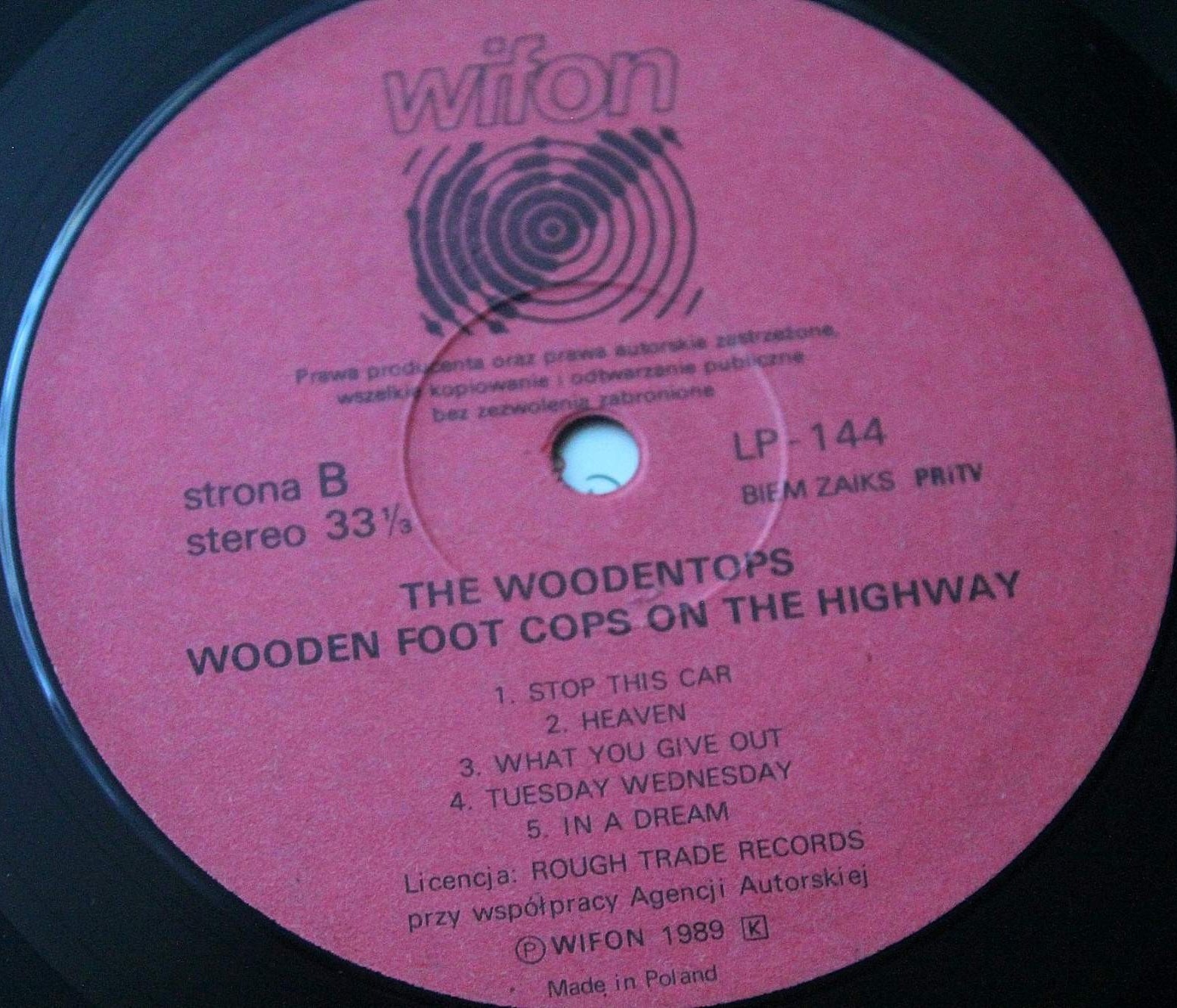Woodentops, The ‎– Wooden Foot Cops On The Highway [по заказу польской фирмы WIFON, LP 144]