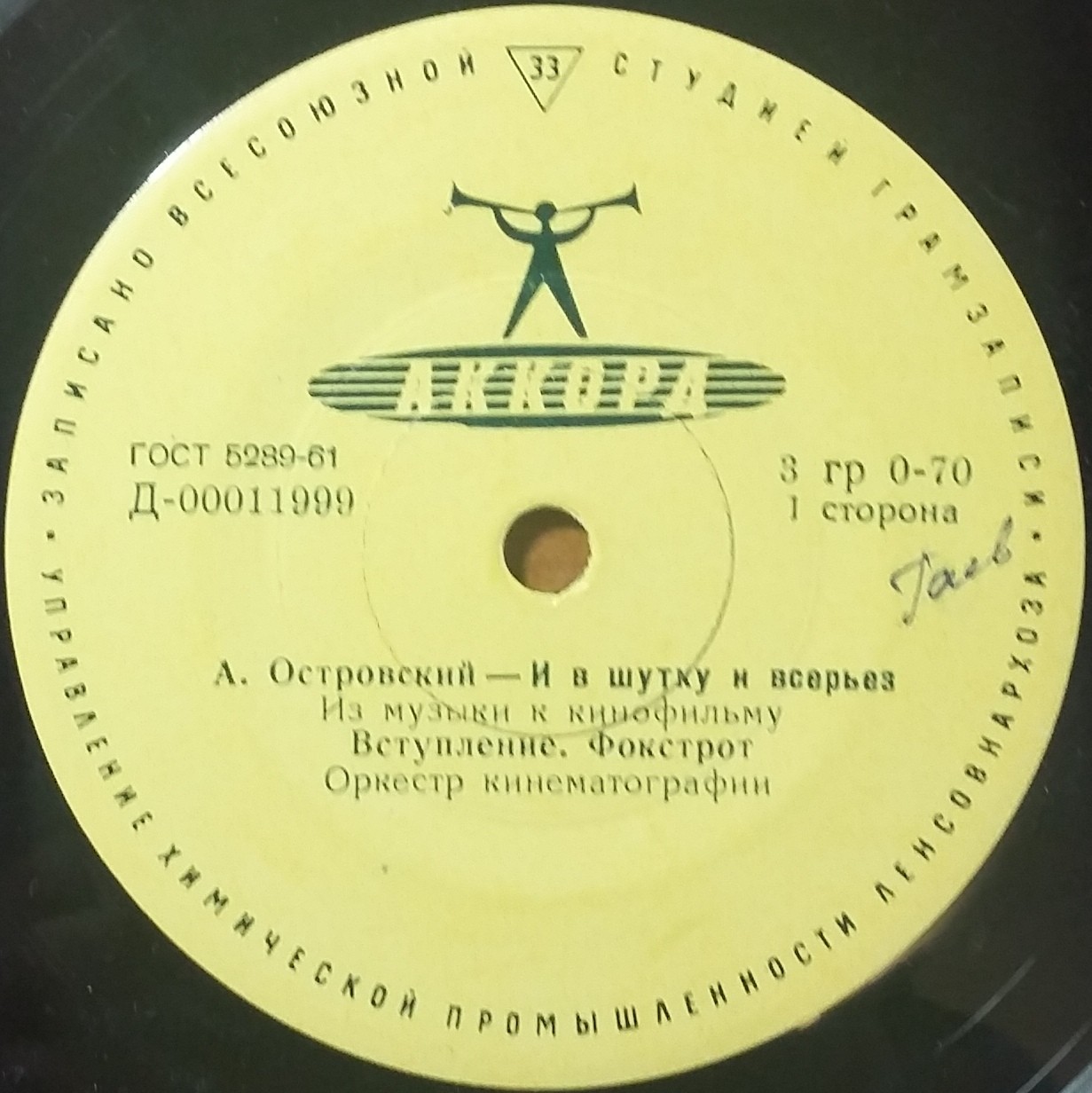 А. ОСТРОВСКИЙ (1914-1967) - Из музыки к к/ф «И в шутку и всерьез»
