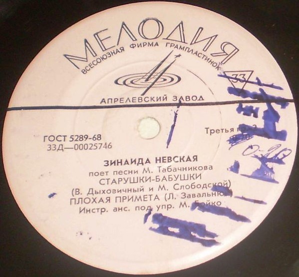 Зинаида НЕВСКАЯ - Песни М. ТАБАЧНИКОВА (1913)