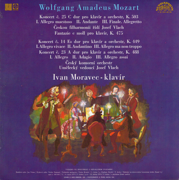 Ivan Moravec, klavir ‎– Wolfgang Amadeus Mozart [по заказу чешской фирмы SUPRAPHON 1 10 1941-42]