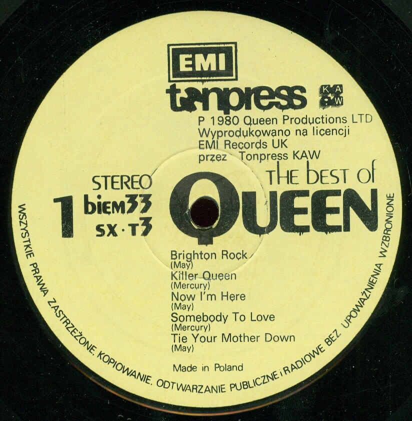Queen - The Best Of [по заказу польской фирмы  TONPRESS, SX-T3]