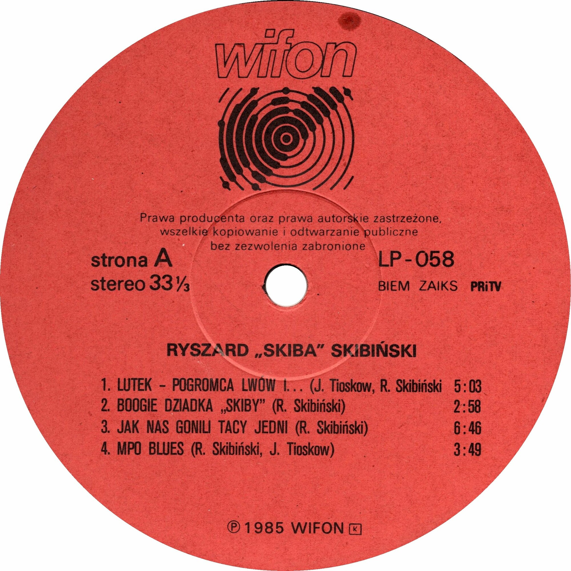Ryszard "Skiba" Skibiński [по заказу польской фирмы WIFON, LP 058]