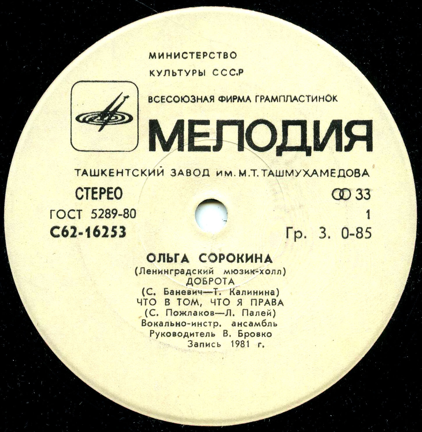 СОРОКИНА Ольга (Ленинградский мюзик-холл).