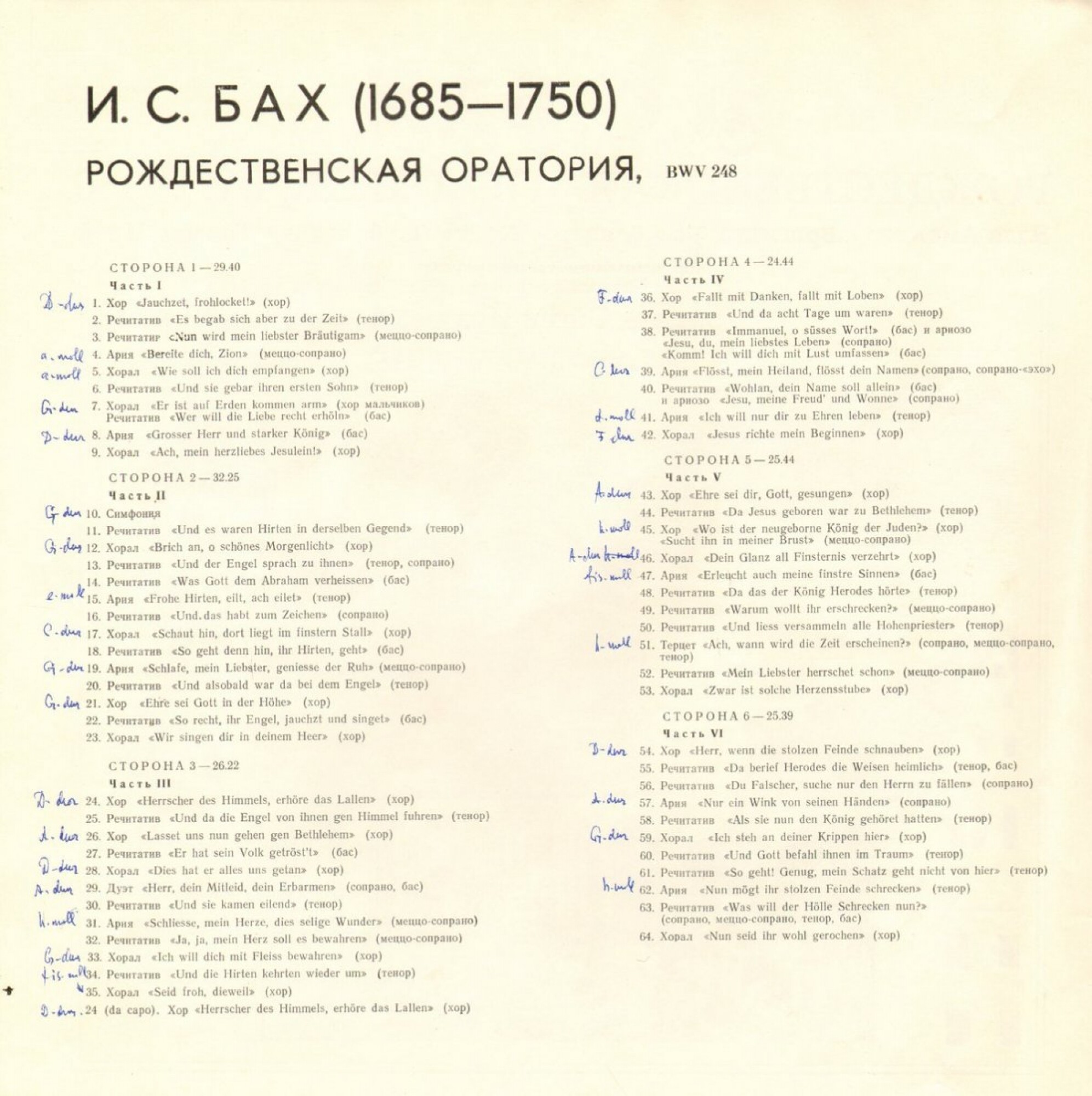 И. С. БАХ. Рождественская оратория, BWV 248