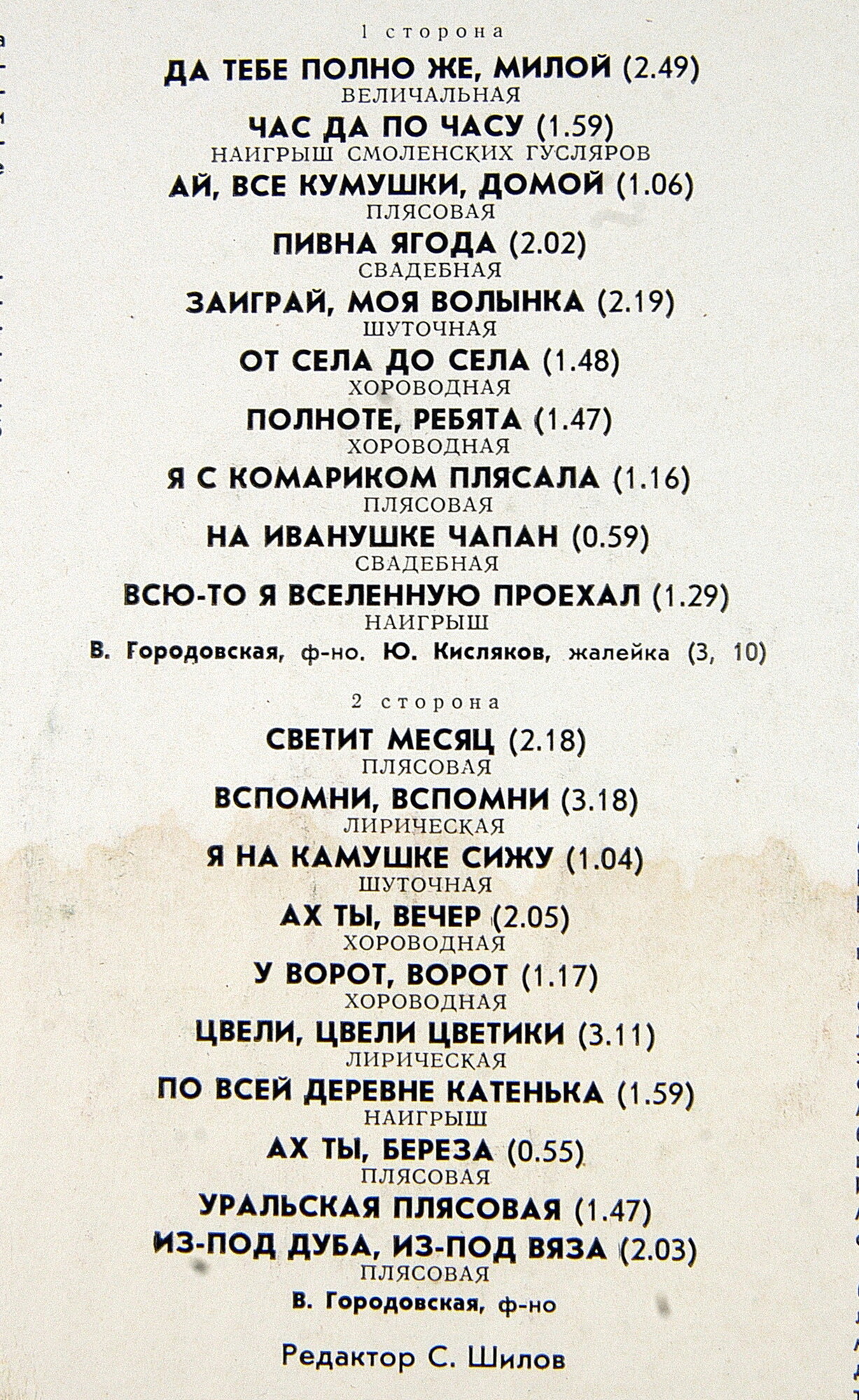 ТИХОНОВ Анатолий (балалайка). Нар. песни в обработках Б. Трояновского