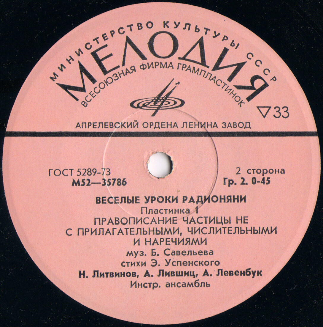 Весёлые уроки Радионяни. Пластинка 1