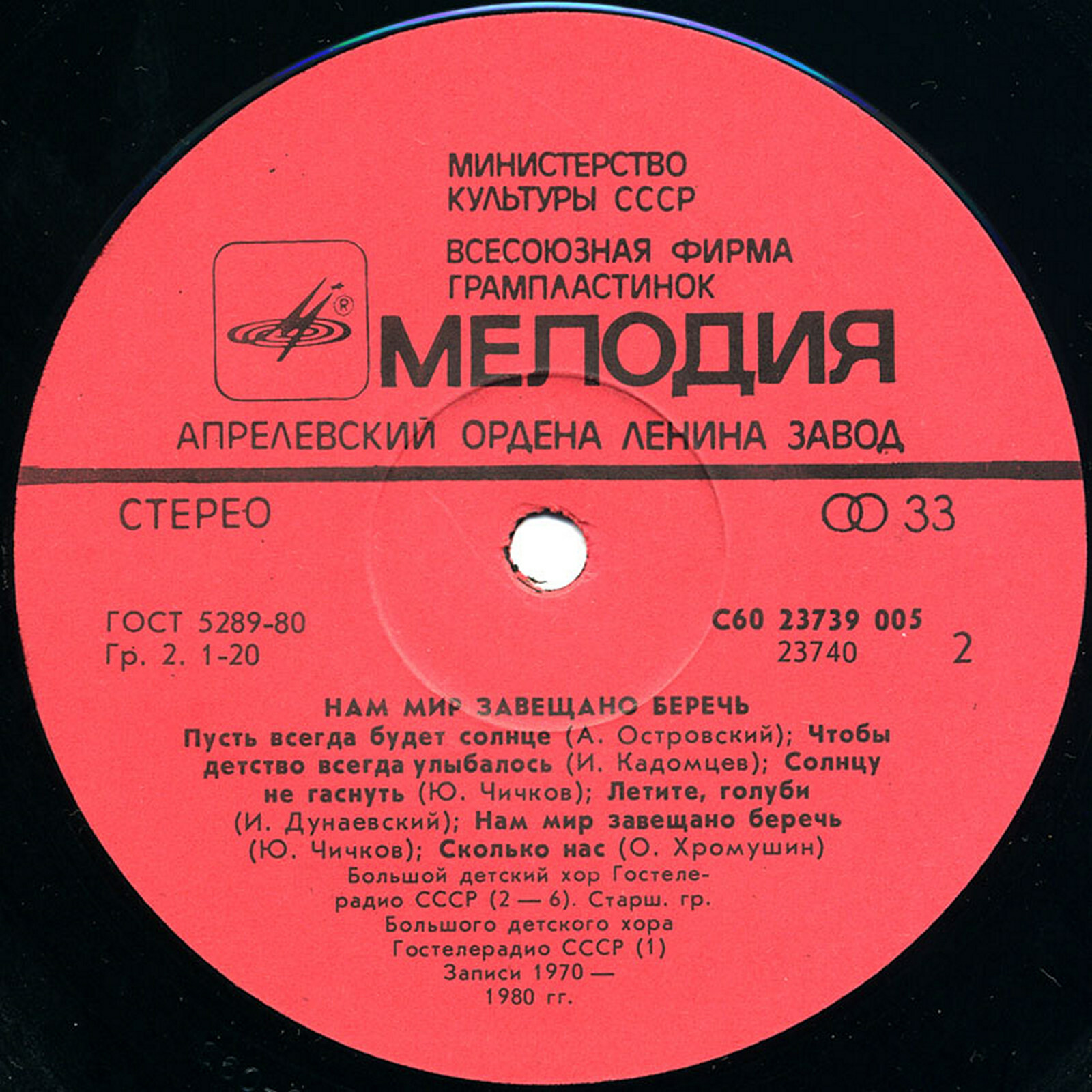 НАМ МИР ЗАВЕЩАНО БЕРЕЧЬ