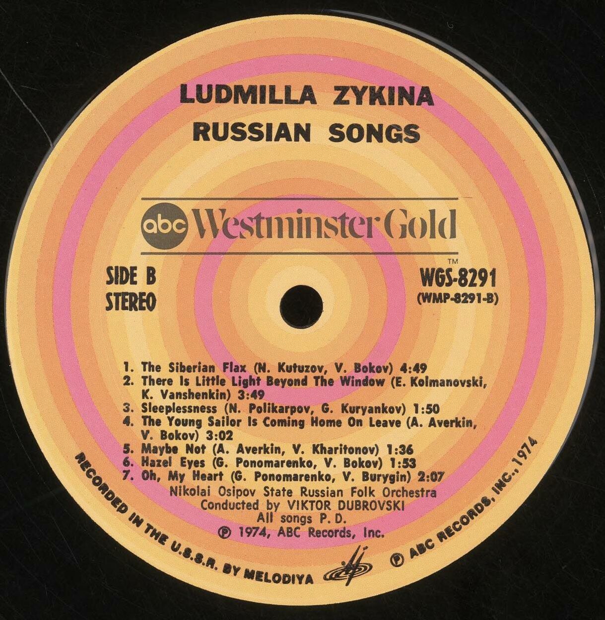 Ludmilla Zykina. Russian Songs