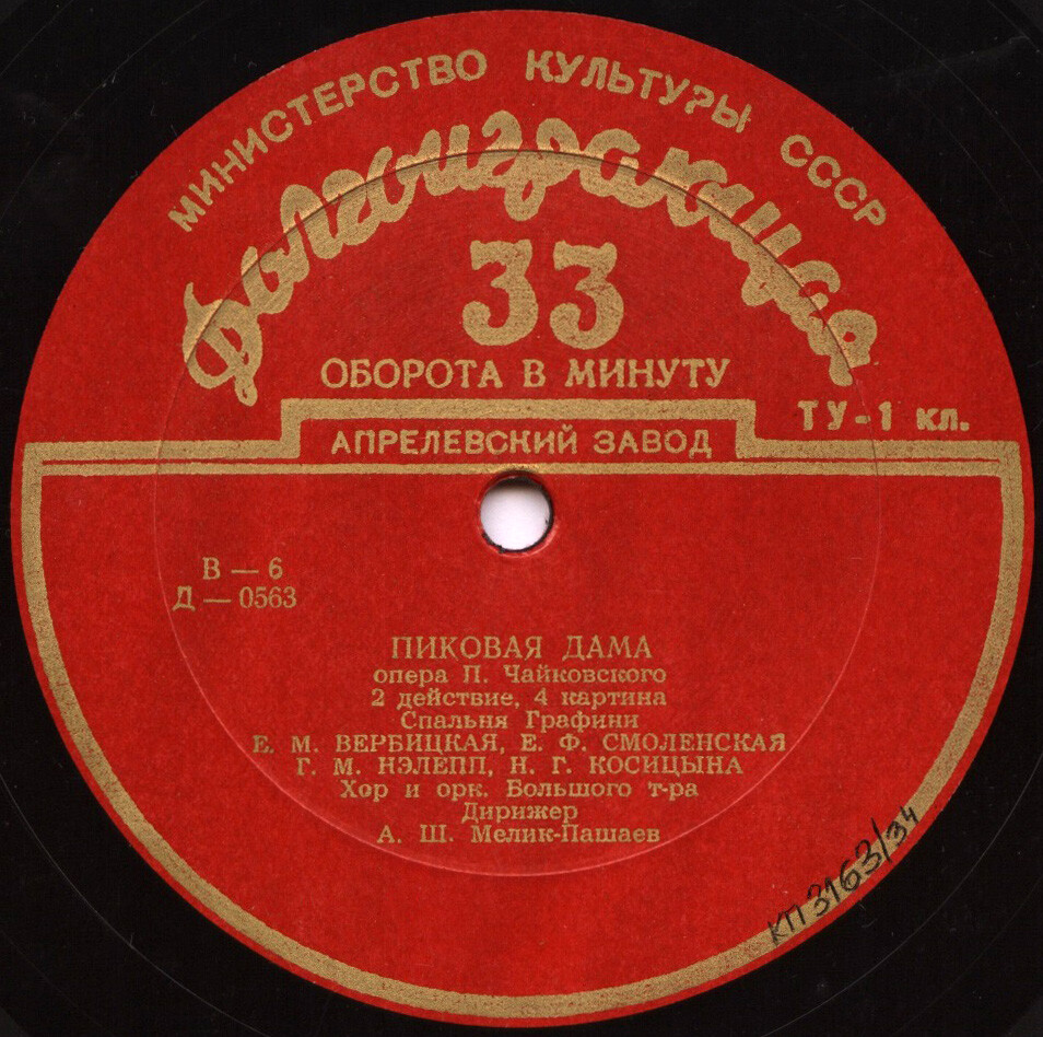П. ЧАЙКОВСКИЙ (1840-1893): Пиковая дама, опера в 3 д. (А. Мелик-Пашаев)