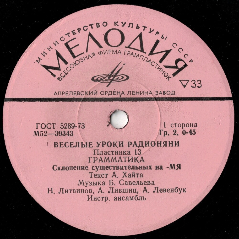Весёлые уроки Радионяни. Пластинка 13